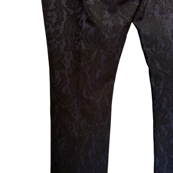 Cache Womens Textured Lace Bootcut Stretch Black Whimsigoth Floral Pants sz 14 - Picture 12 of 16